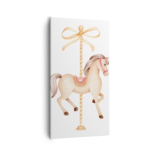 Lærredstryk - Billede på lærred - Med et yndefuldt trav - 55x100 cm