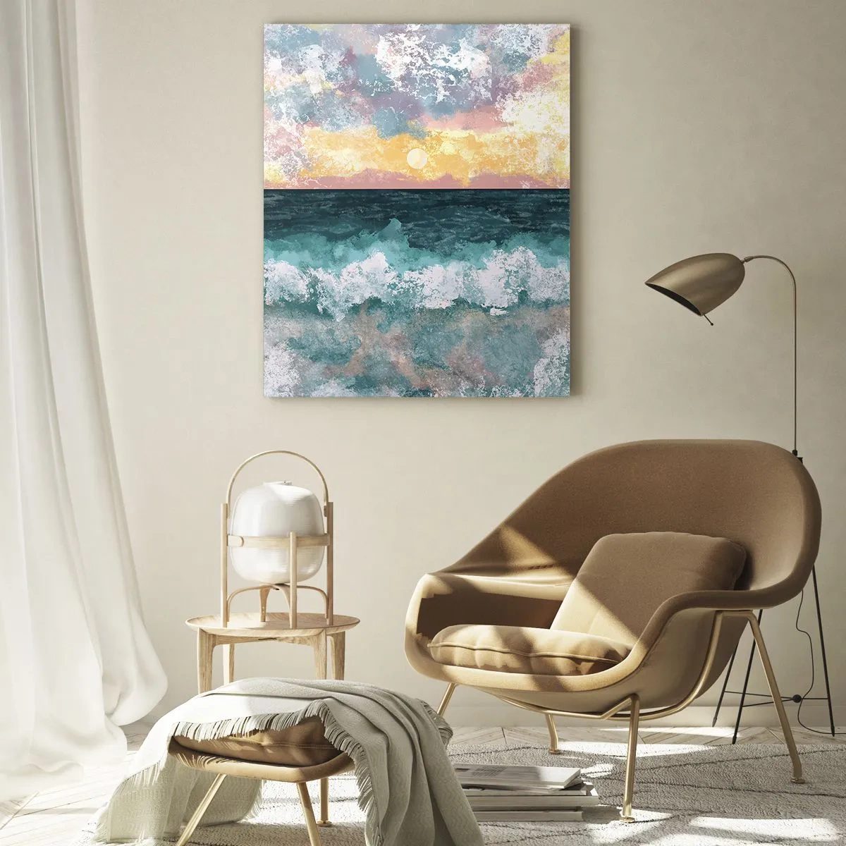 Billede på glas - Vand, lys, luft - 50x70 cm