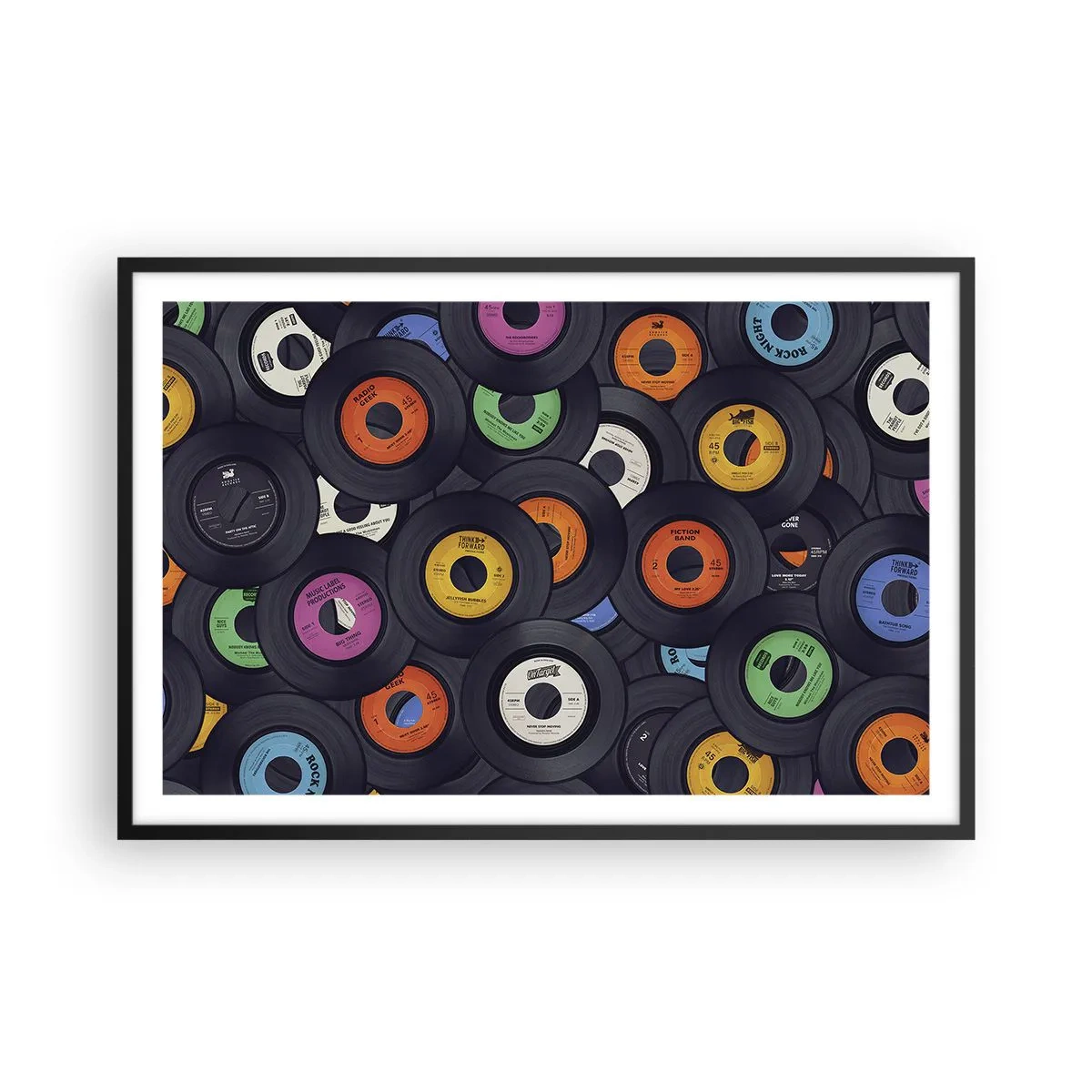 Plakat i sort ramme - Farver fra klassikerne - 91x61 cm