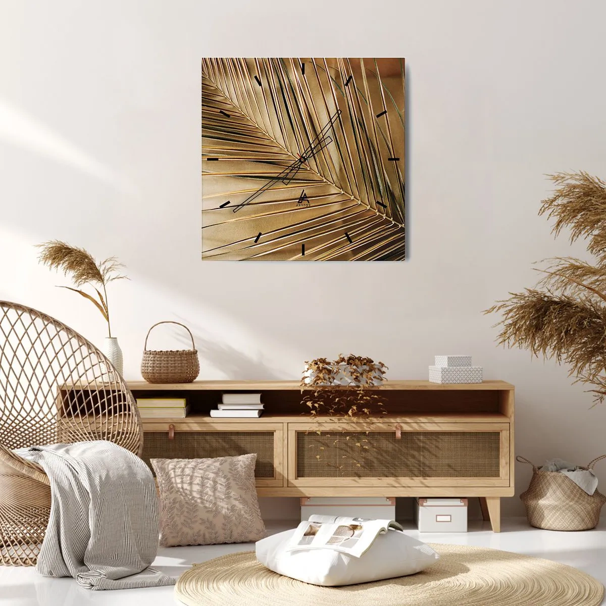 Vægur, Uret - Naturlig kolonnade - 40x40 cm