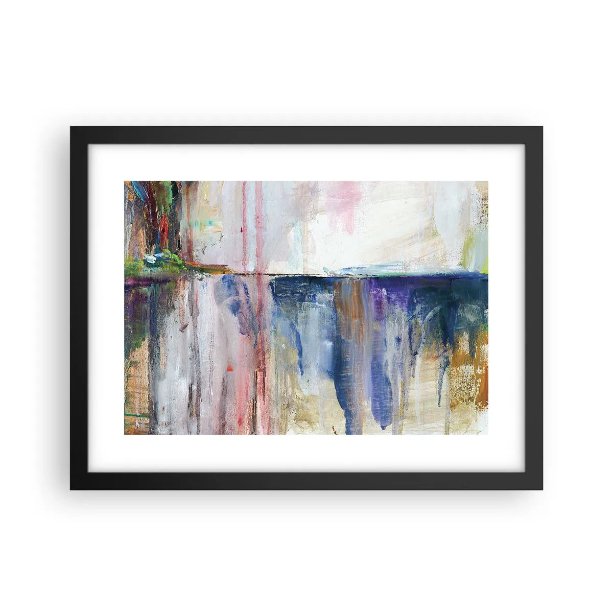 Plakat i sort ramme - Farverige indtryk og associationer - 40x30 cm