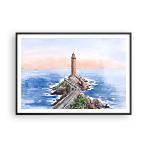 Plakat i sort ramme - Med front mod havet - 100x70 cm