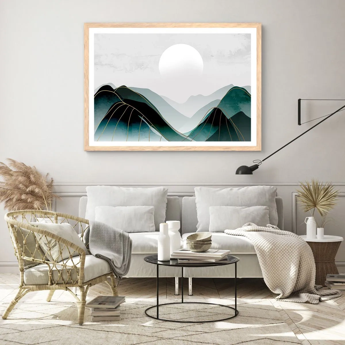 Plakat i ramme af lyst egetræ - I fuld majestæt - 91x61 cm