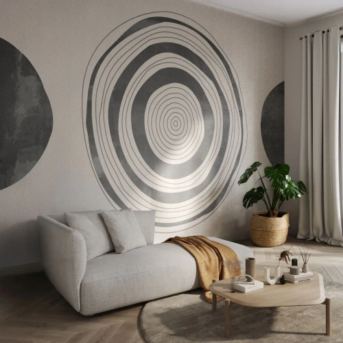 Fototapet Premium Canvas - Det vigtige er det, der er imellem - Hjul, Minimalistisk, Nutidige - 450x315 cm