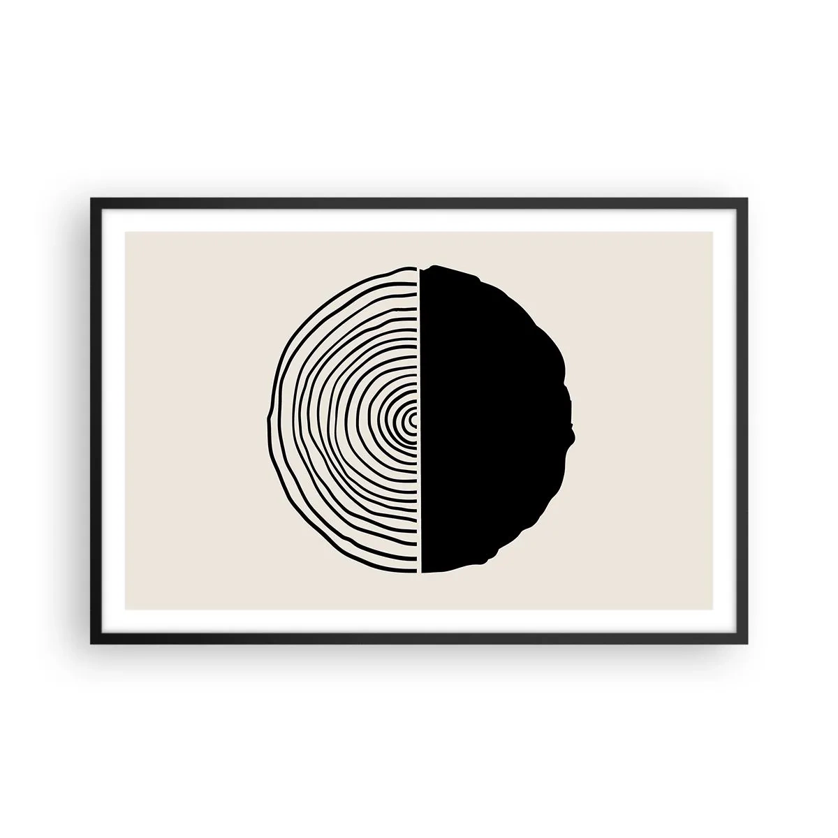 Plakat i sort ramme - Halvt og halvt - 91x61 cm