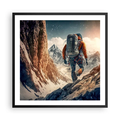 Plakat i sort ramme - Ensom kriger - 60x60 cm