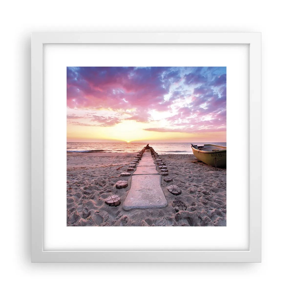 Plakat i hvid ramme - Et øjeblik med en dybtgående oplevelse - 30x30 cm