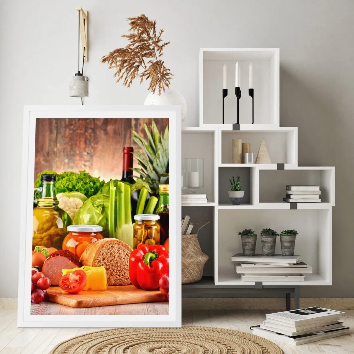 Plakat i hvid ramme - Røget, ristet, marineret - 30x40 cm