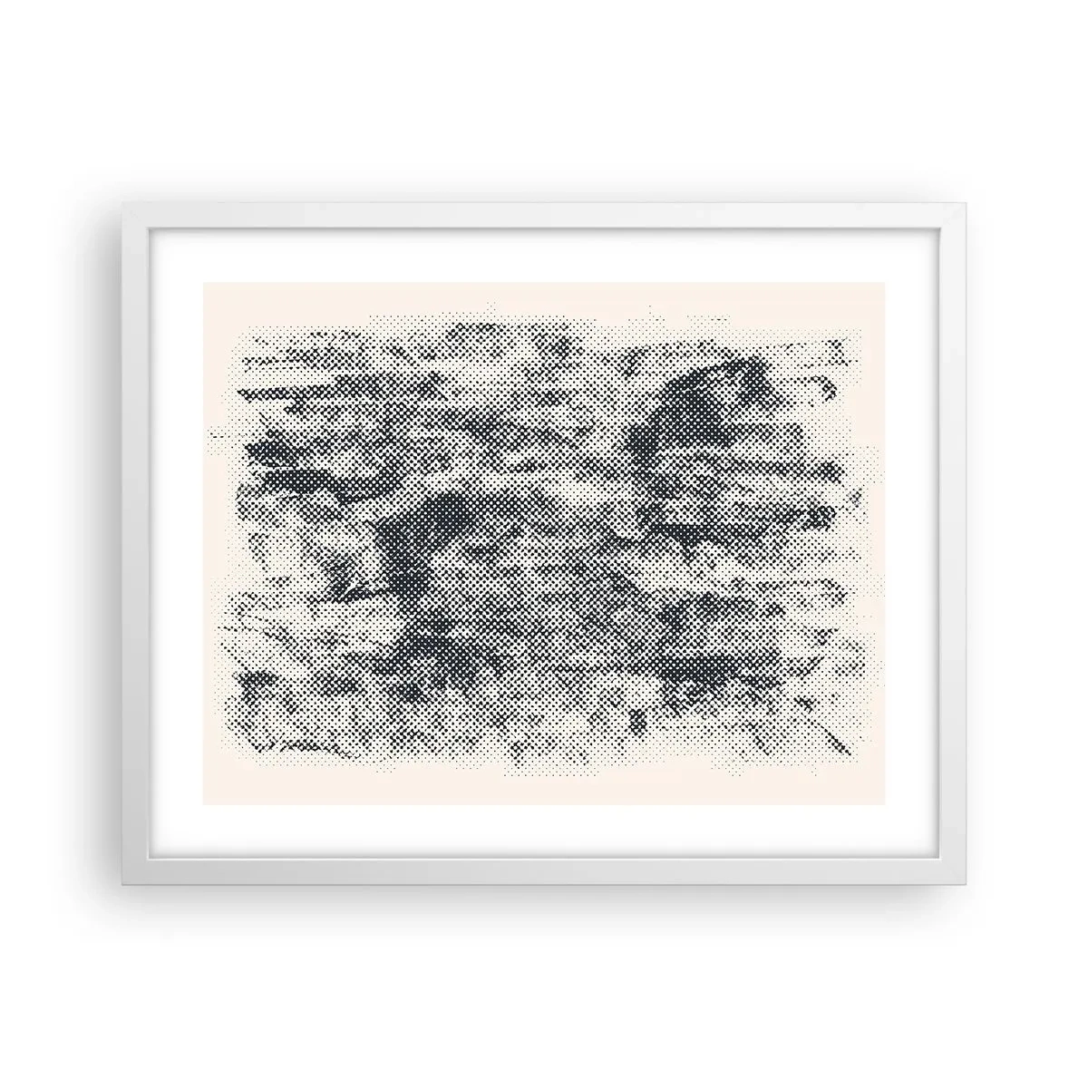 Plakat i hvid ramme - Tågeagtig sammensætning - 50x40 cm