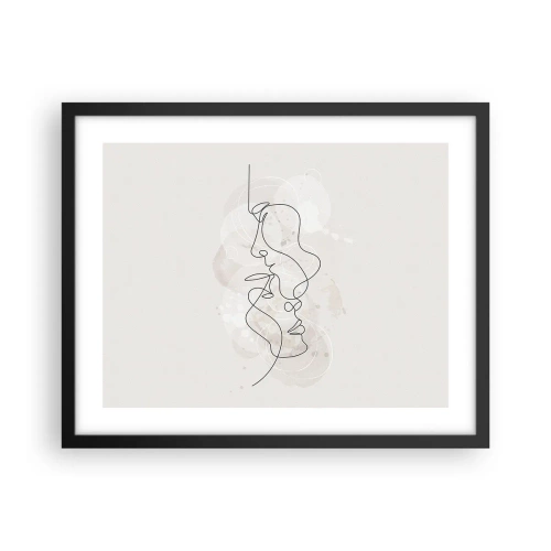 Plakat i sort ramme - Omfavnet i en omfavnelse - 50x40 cm