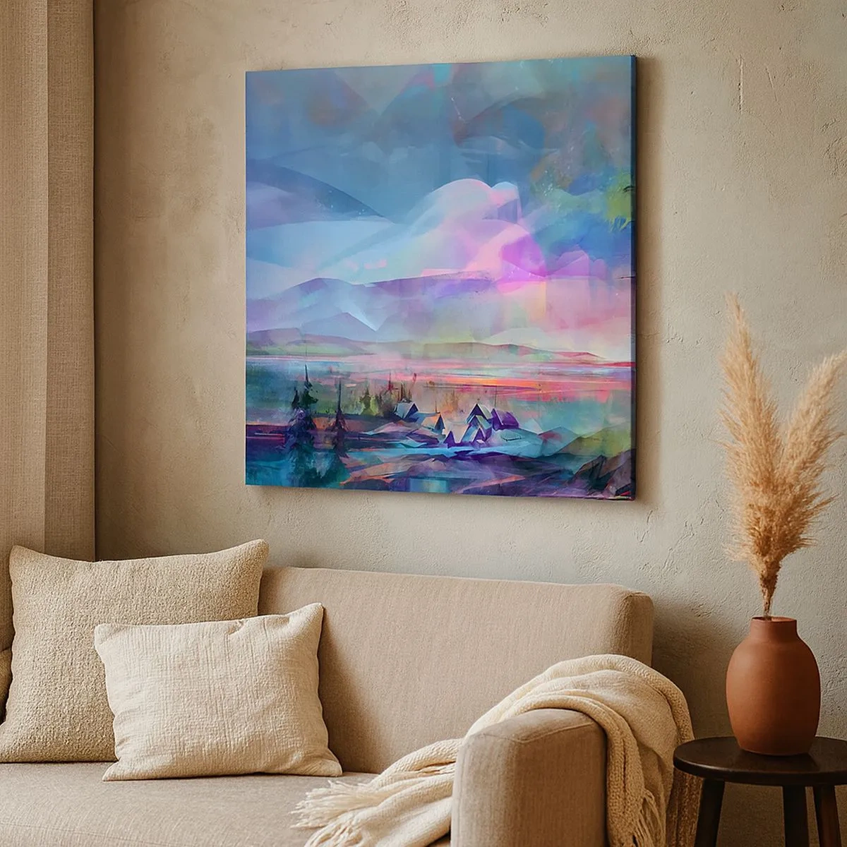 Lærredstryk - Billede på lærred - Under en venlig himmel - 30x30 cm