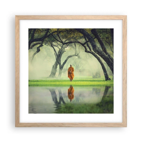 Plakat i ramme af lyst egetræ - På vej mod oplysning - 40x40 cm