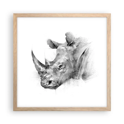 Plakat i ramme af lyst egetræ - Afrikansk portræt - 40x40 cm