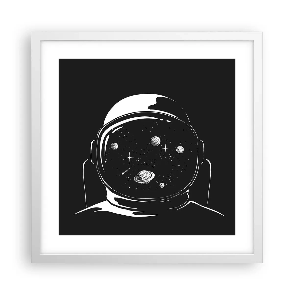 Plakat i hvid ramme - Flot udsigt - 40x40 cm