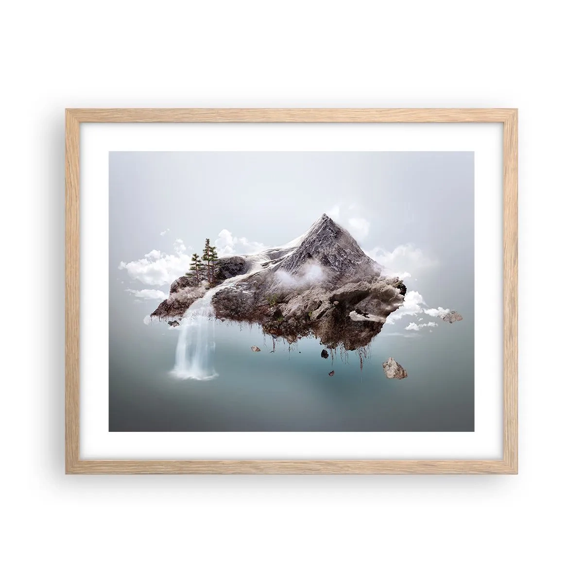 Plakat i ramme af lyst egetræ - Set gennem en surrealists øjne - 50x40 cm