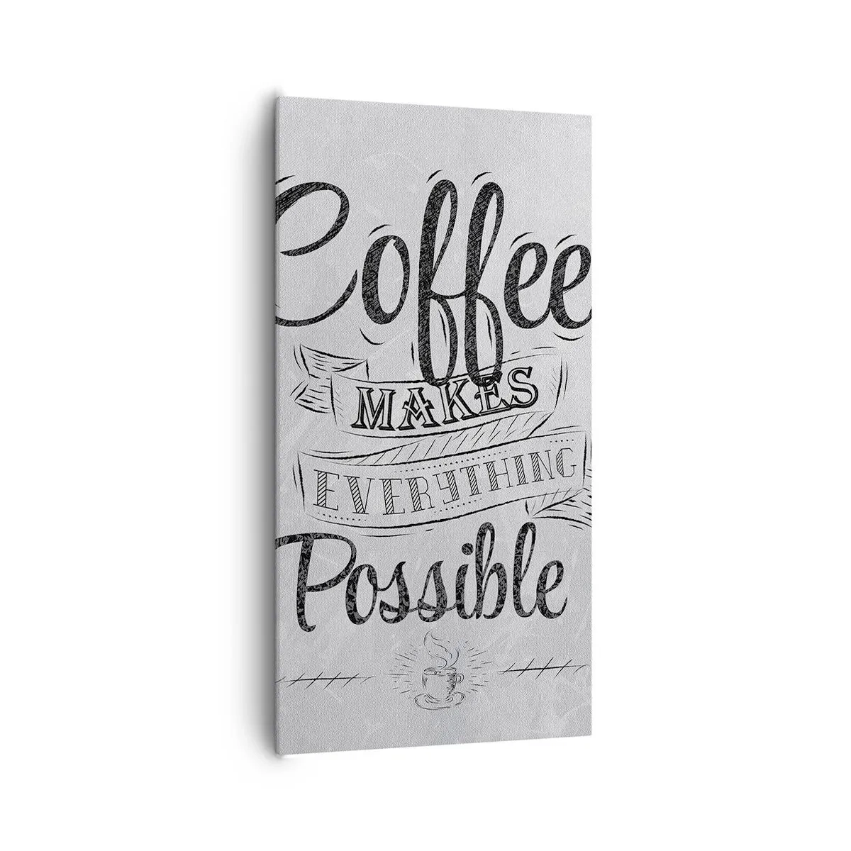 Lærredstryk - Billede på lærred - Hvordan man ikke elsker kaffe - 65x120 cm