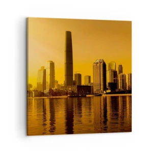 Lærredstryk - Billede på lærred - Gylden by - 50x50 cm