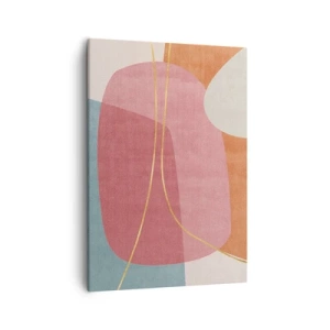 Lærredstryk - Billede på lærred - Pastelkomposition med guldtråd - 50x70 cm