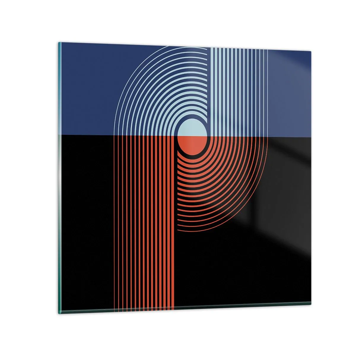 Billede på glas - I en geometrisk omfavnelse - 30x30 cm