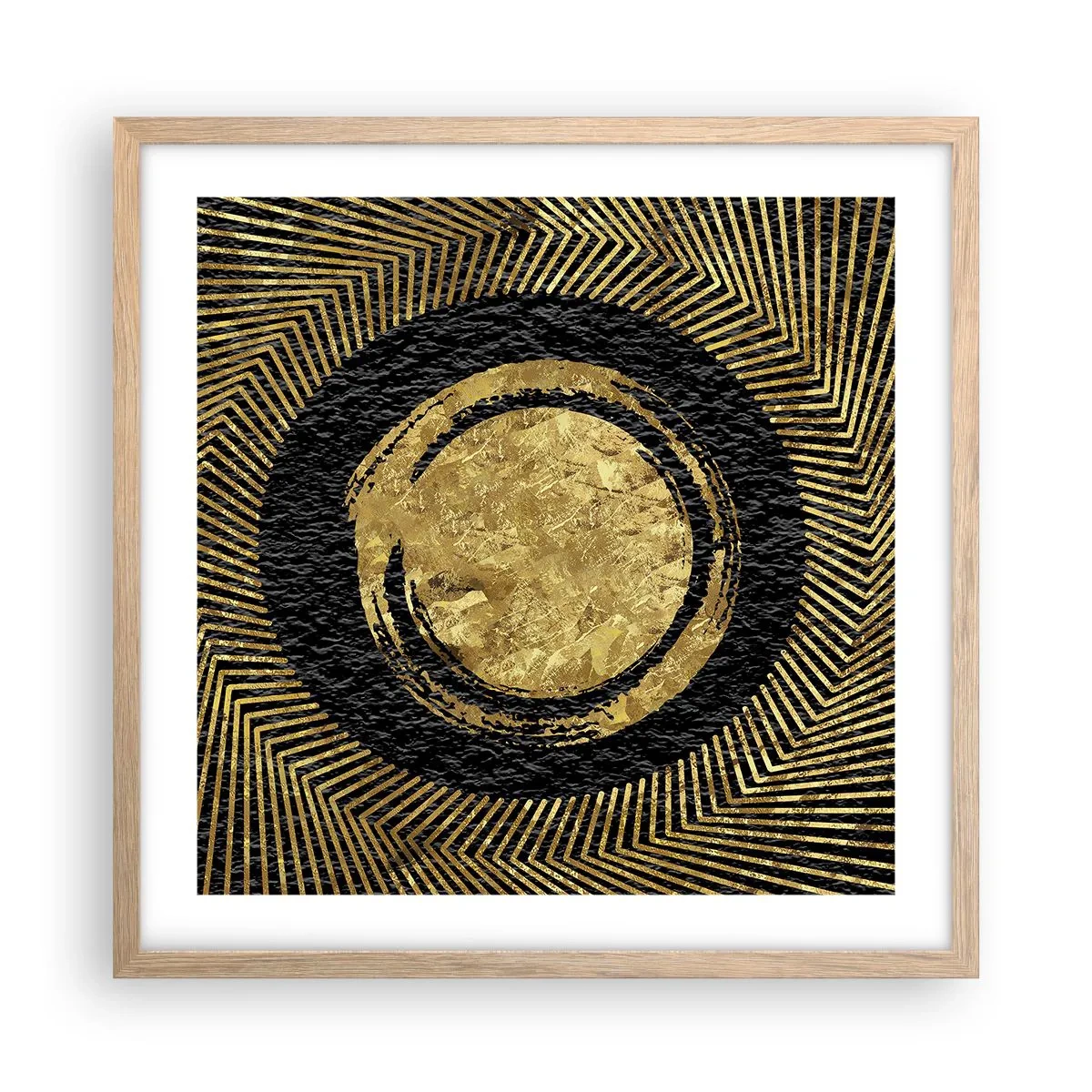 Plakat i ramme af lyst egetræ - Glamour-komposition - 50x50 cm