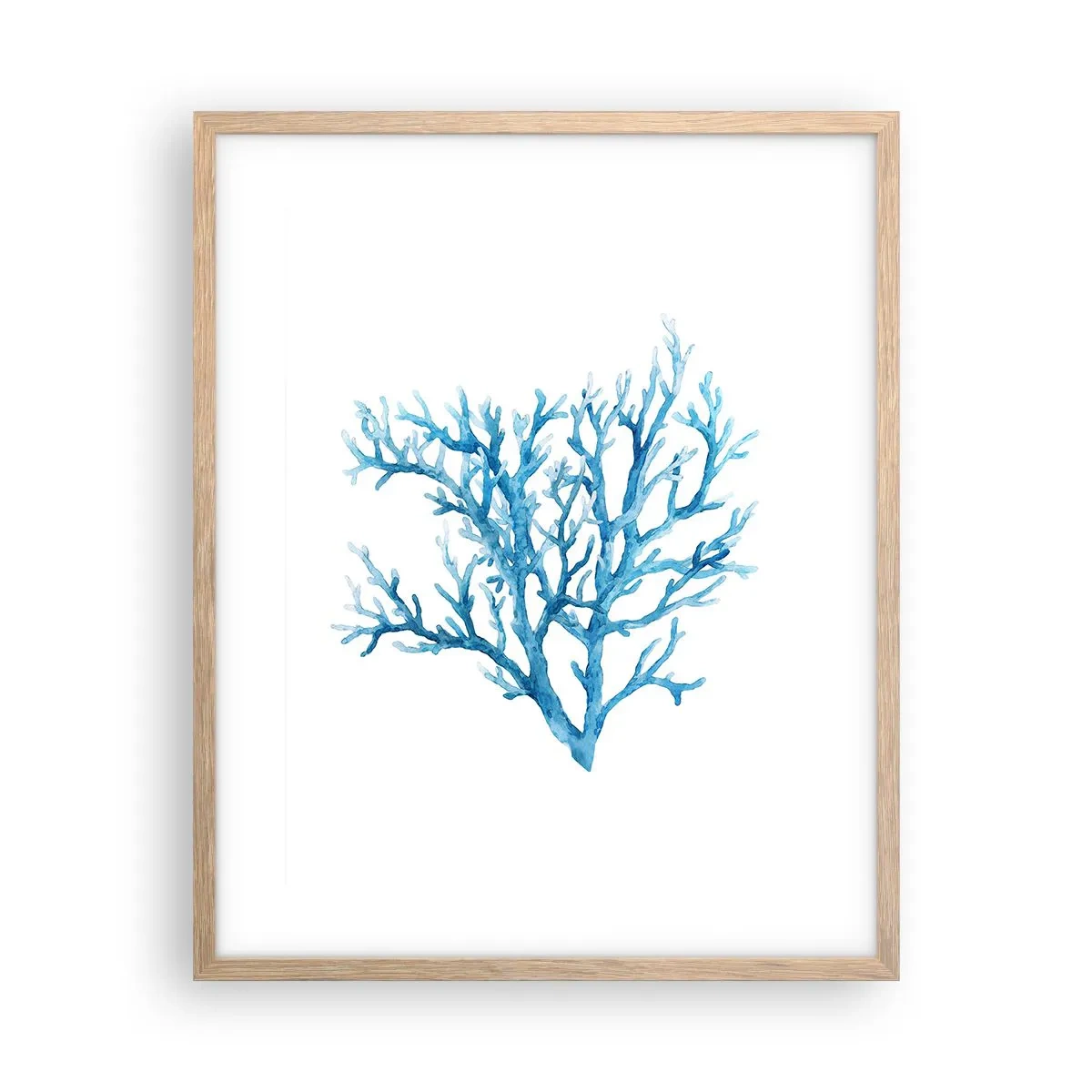 Plakat i ramme af lyst egetræ - Marint filigran - 40x50 cm