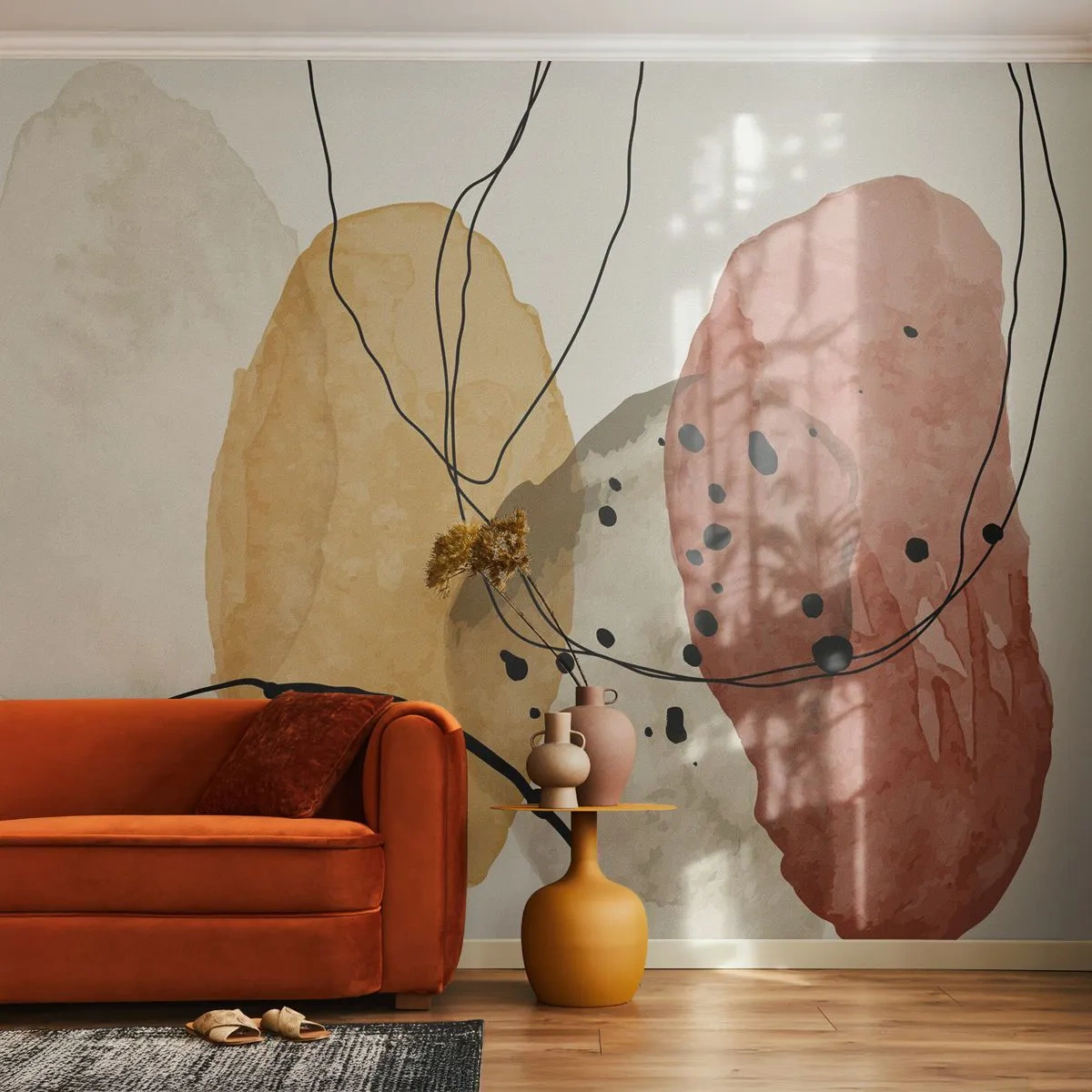 Fototapet Premium Canvas - Som lys, klar luft - Abstraktion, Stykke, Moderne kunst - 250x175 cm