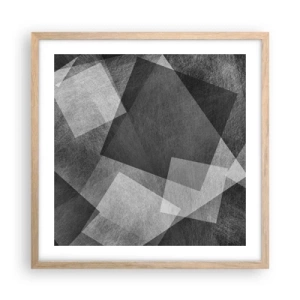 Plakat i ramme af lyst egetræ - Et evigt symbol på bestandighed og orden - 50x50 cm