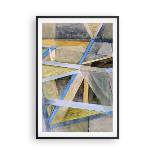 Plakat i sort ramme - Lige eller skråt? - 61x91 cm