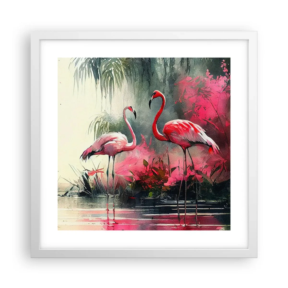 Plakat i hvid ramme - En lektion i naturlig charme - 40x40 cm