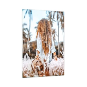 Billede på glas - Født af græsdun - 80x120 cm