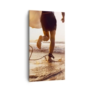 Lærredstryk - Billede på lærred - For at møde bølgen - 45x80 cm