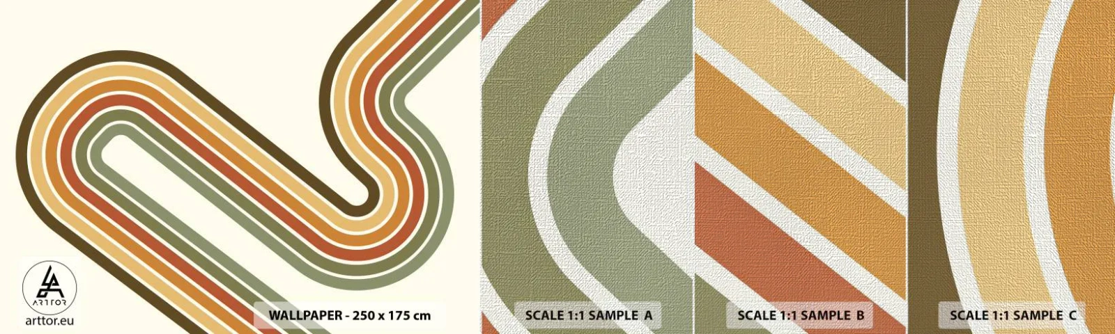 Prøve Fototapet Premium Canvas - Zigzag til destinationen - Abstraktion, Stykke, Moderne mønster - 100x30 cm