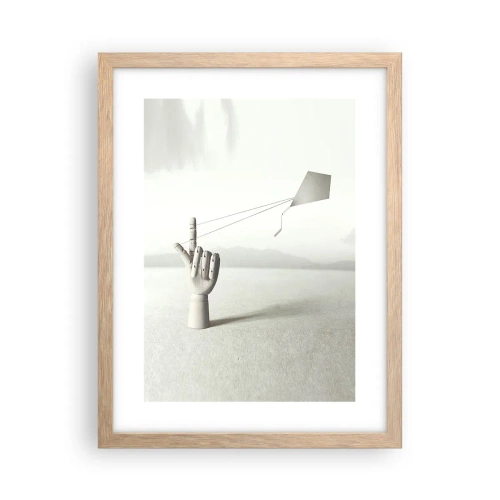 Plakat i ramme af lyst egetræ - Styrkeprøve - 30x40 cm