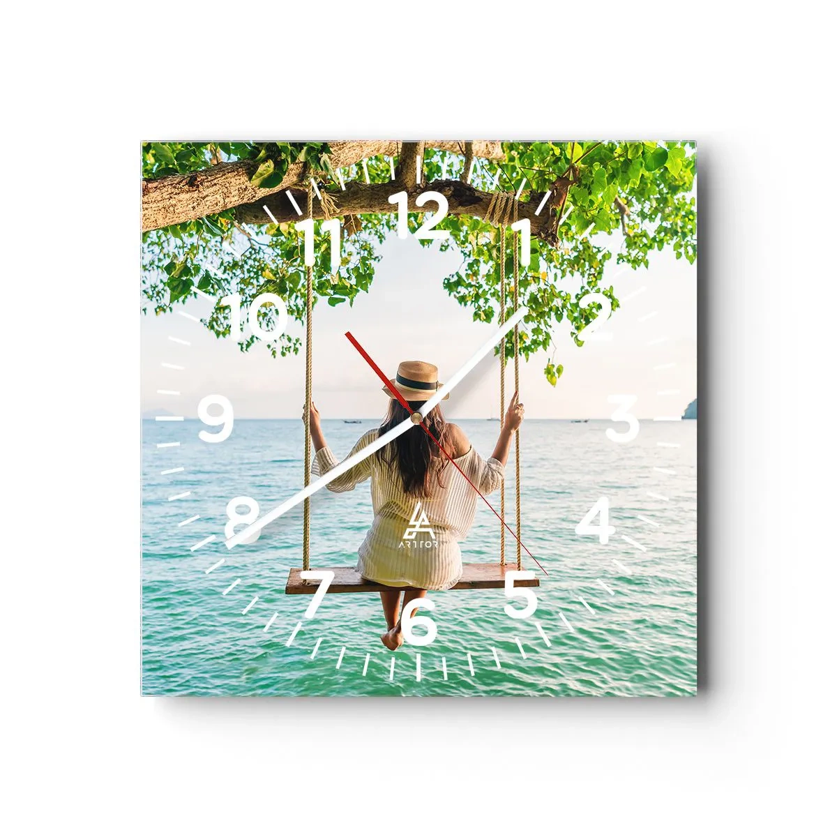 Vægur, Uret - Livet er smukt - 40x40 cm