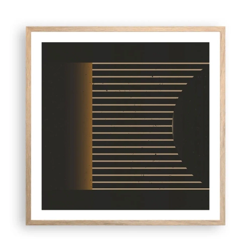 Plakat i ramme af lyst egetræ - Udforsk mørket - 60x60 cm