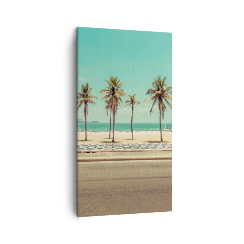 Lærredstryk - Billede på lærred - På stranden - 45x80 cm