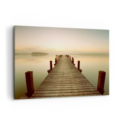 Lærredstryk - Billede på lærred - Før daggry, daggry, lys - 100x70 cm