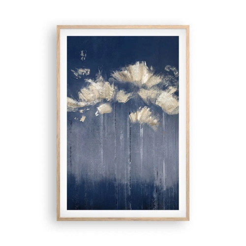 Plakat i ramme af lyst egetræ - Som kronblade i vinden - 61x91 cm