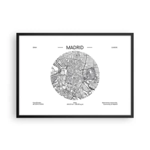 Plakat i sort ramme - Madrids anatomi - 70x50 cm