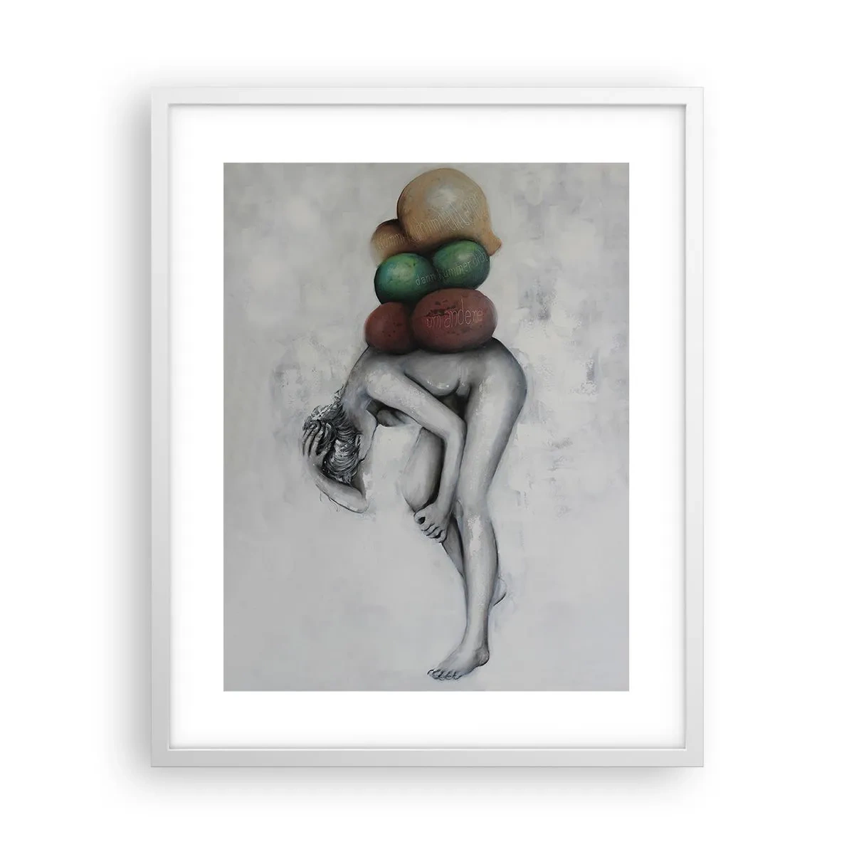 Plakat i hvid ramme - Livets byrde - 40x50 cm