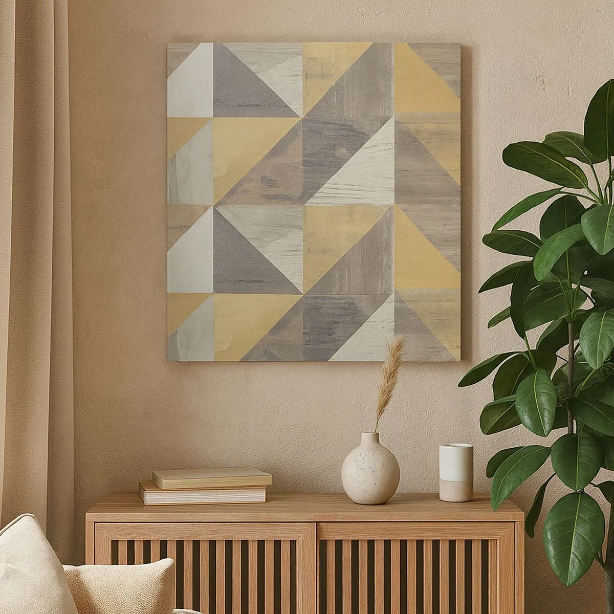 Lærredstryk - Billede på lærred - Ved trekantens vinkel - 30x30 cm