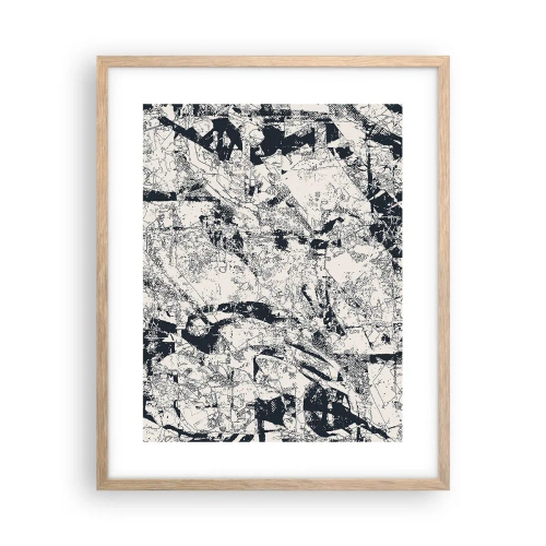 Plakat i ramme af lyst egetræ - Modsætningernes gennemtrængning - 40x50 cm