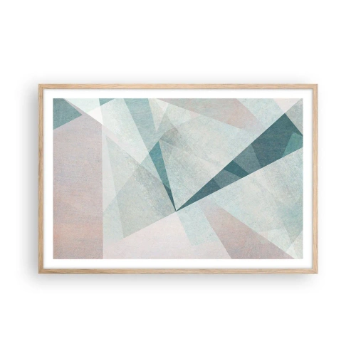 Plakat i ramme af lyst egetræ - Rolig og alligevel dynamisk - 91x61 cm