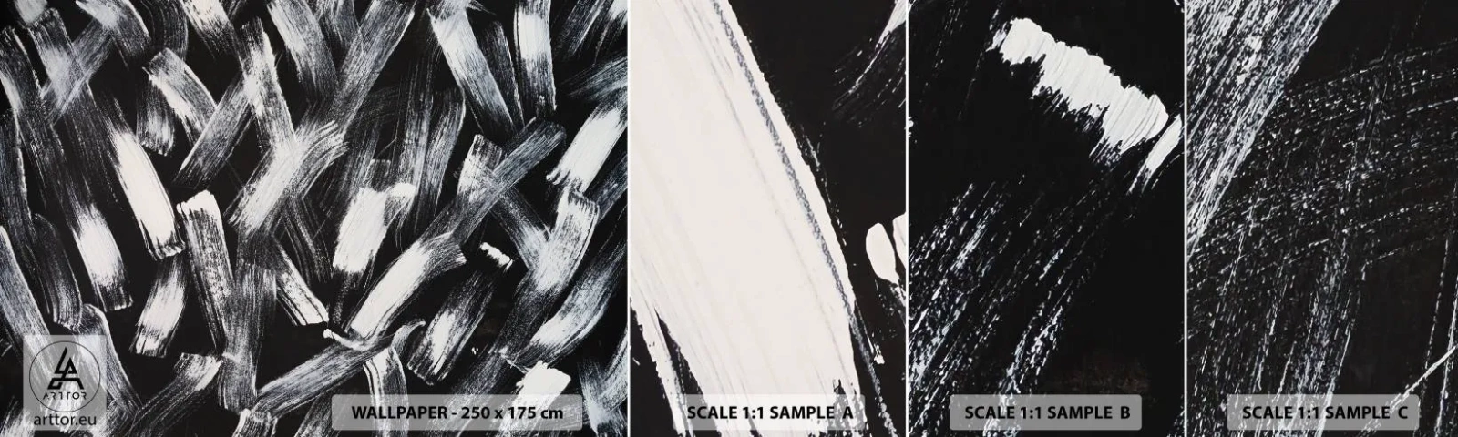 Prøve Fototapet Selvklæbende Deluxe Sticker - Abstraktion i den industrielle ånd - Stykke, Moderne, Børstning - 100x30 cm