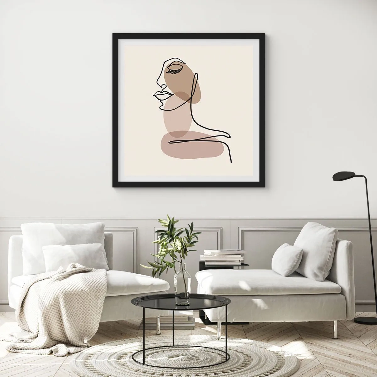Plakat i sort ramme - Lytter til sig selv - 40x40 cm