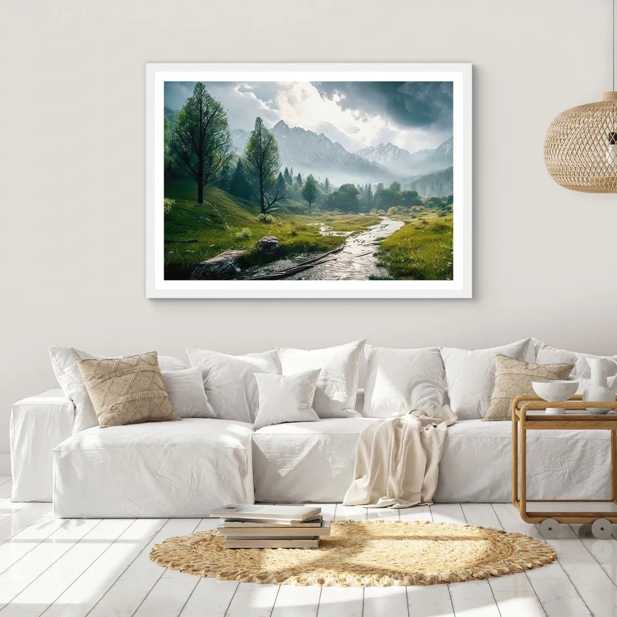 Plakat i hvid ramme - Der og tilbage - 70x50 cm