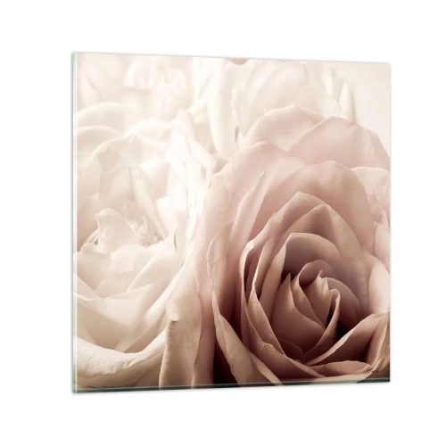 Billede på glas - I rosens hjerte - 30x30 cm