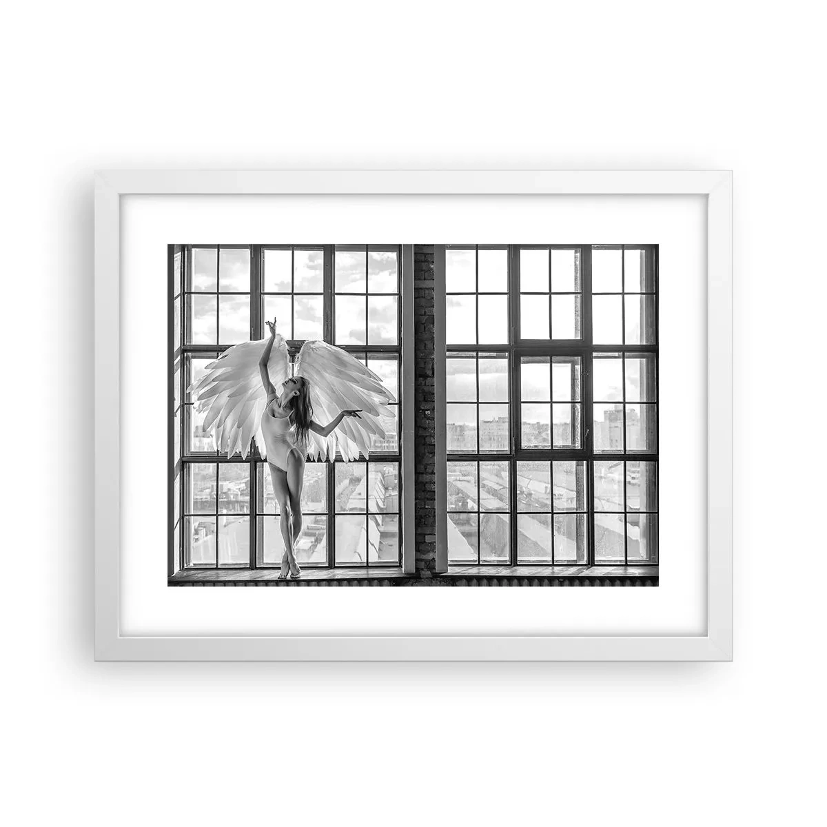 Plakat i hvid ramme - Englenes by? - 40x30 cm