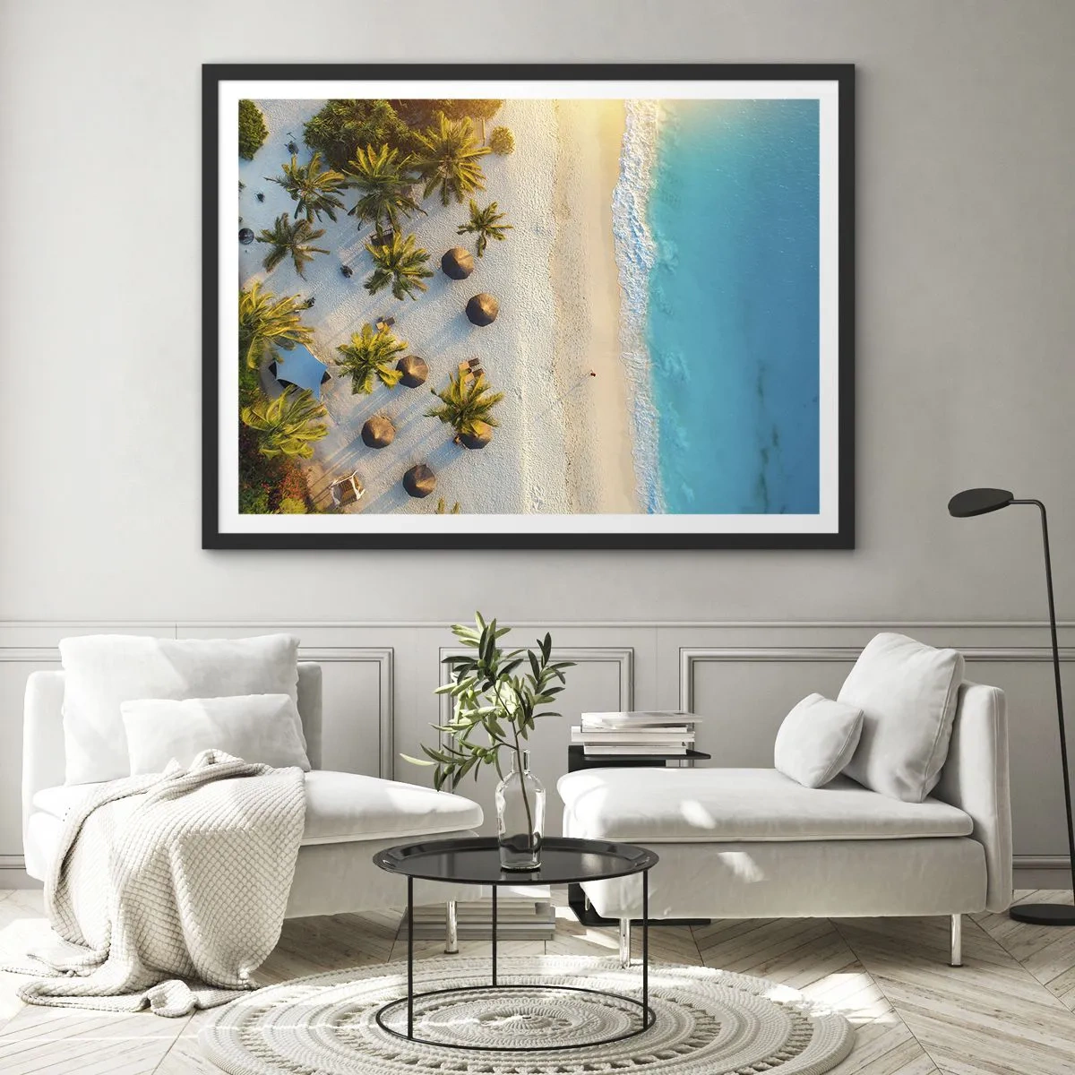 Plakat i sort ramme - Velkommen til paradis - 70x50 cm