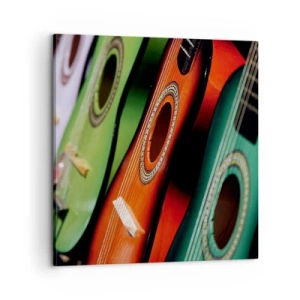 Lærredstryk - Billede på lærred - Guitaren har mange farver - 60x60 cm
